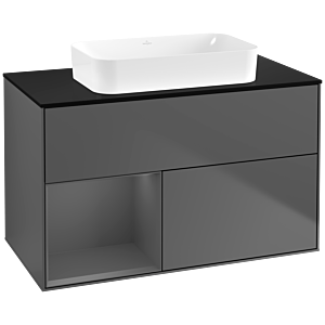 Villeroy et Boch Finion Villeroy et Boch F652GKGK 100x60.3x50.1cm, tablette à gauche Anthracite mat, Anthracite mat
