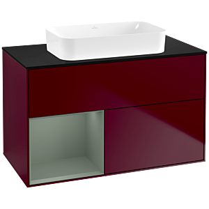 Villeroy and Boch Finion Villeroy and Boch Finion F652GMHB 100x60.3x50.1cm, shelf on the left Olive Matt Lacquer , Peony Matt