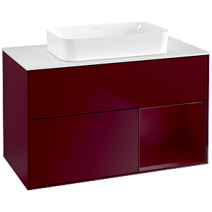 Villeroy und Boch Finion Waschtischunterschrank F661HBHB 100x60,3x50,1cm, Regal rechts Peony, Peony Matt