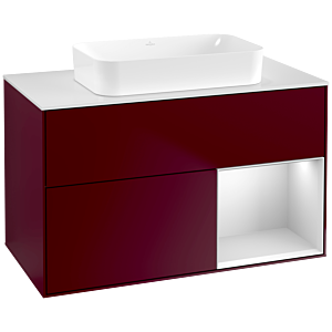 Villeroy and Boch Finion Villeroy and Boch Finion F661MTHB 100x60.3x50.1cm, shelf on the right white matt lacquer, Peony Matt