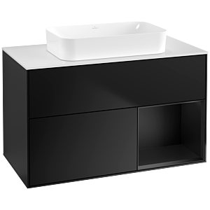 Villeroy and Boch Finion Villeroy and Boch Finion F661PDPD 100x60.3x50.1cm, shelf on the right black matt lacquer, black matt lacquer
