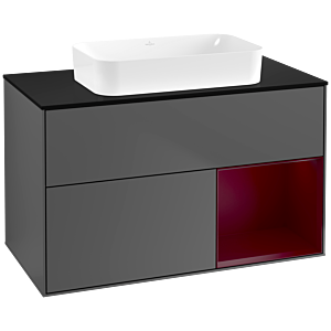 Villeroy and Boch Finion Villeroy and Boch Finion F662HBGK 100x60.3x50.1cm, shelf on the right Peony , anthracite matt