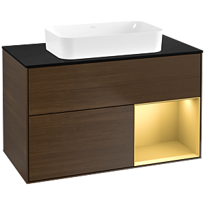 Villeroy and Boch Finion Villeroy and Boch Finion F662HFGN 100x60.3x50.1cm, shelf on the right gold matt, walnut veneer
