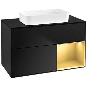 Villeroy and Boch Finion Villeroy and Boch Finion F662HFPD 100x60.3x50.1cm, shelf right gold matt, black matt lacquer
