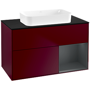 Villeroy et Boch Finion Villeroy et Boch F662HGHB 100x60.3x50.1cm, étagère à droite Midnight Blue Matt Lacquer , Peony Matt