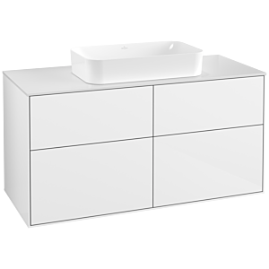 Villeroy und Boch Finion Waschtischunterschrank F67100GF 120x60,3x50,1cm, Glass White Matt, Glossy white lacquer