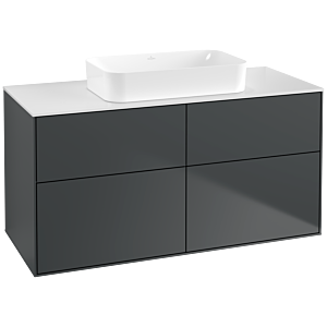 Villeroy und Boch Finion Waschtischunterschrank F67100HG 120x60,3x50,1cm, Glass White Matt, Midnight Blue Matt Lacquer