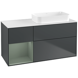 Villeroy and Boch Finion Villeroy and Boch Finion F681GMHG 120x60.3x50.1cm, shelf on the left Olive Matt Lacquer , Midnight Blue Matt Lacquer