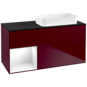 Villeroy and Boch Finion Villeroy and Boch Finion F682GFHB 120x60.3x50.1cm, shelf left glossy white lacquer, Peony Matt