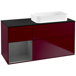 Villeroy et Boch Finion Villeroy et Boch F682GKHB 120x60.3x50.1cm, étagère gauche anthracite mat, Peony Matt
