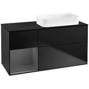 Villeroy and Boch Finion Villeroy and Boch Finion F682GKPD 120x60.3x50.1cm, shelf left anthracite matt, black matt lacquer