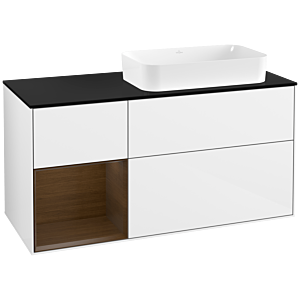 Villeroy and Boch Finion Villeroy and Boch Finion F682GNGF 120x60.3x50.1cm, shelf left walnut veneer, glossy white lacquer