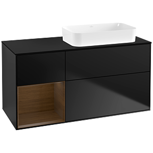 Villeroy and Boch Finion Villeroy and Boch Finion F682GNPD 120x60.3x50.1cm, shelf left walnut veneer, black matt lacquer