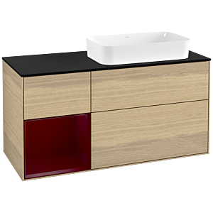 Villeroy und Boch Finion Waschtischunterschrank F682HBPC 120x60,3x50,1cm, Regal links Peony, Oak Veneer