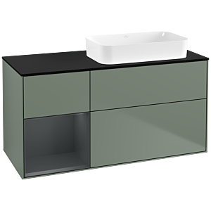 Villeroy and Boch Finion Villeroy and Boch Finion F682HGGM 120x60.3x50.1cm, shelf on the left Midnight Blue Matt Lacquer , Olive Matt Lacquer