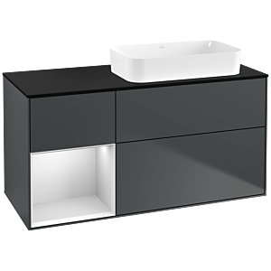 Villeroy and Boch Finion Villeroy and Boch Finion F682MTHG 120x60.3x50.1cm, shelf left white matt lacquer, Midnight Blue Matt Lacquer