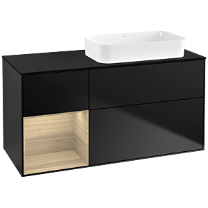 Villeroy and Boch Finion Villeroy and Boch Finion F682PCPD 120x60.3x50.1cm, shelf on the left Oak Veneer , black matt lacquer