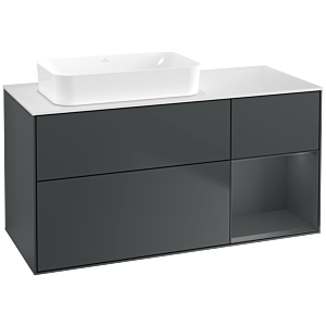 Villeroy und Boch Finion Waschtischunterschrank F691HGHG 120x60,3x50,1cm, Regal rechts Midnight Blue Matt Lacquer, Midnight Blue Matt Lacquer