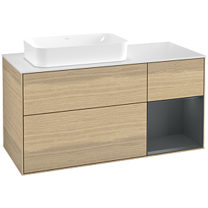 Villeroy and Boch Finion Villeroy and Boch Finion F691HGPC 120x60.3x50.1cm, shelf on the right Midnight Blue Matt Lacquer , Oak Veneer
