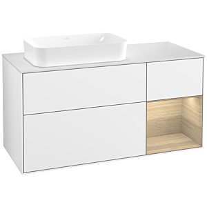 Villeroy and Boch Finion Villeroy and Boch Finion F691PCGF 120x60.3x50.1cm, shelf on the right Oak Veneer , glossy white lacquer