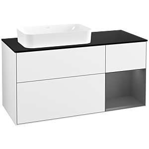 Villeroy and Boch Finion Villeroy and Boch Finion F692GKGF 120x60,3x50,1cm, shelf right anthracite matt, glossy white lacquer