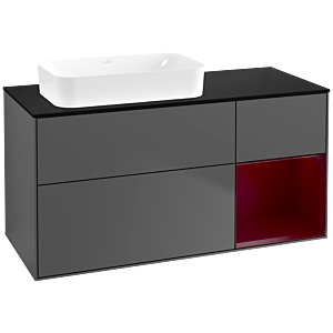 Villeroy et Boch Finion Villeroy et Boch F692HBGK 120x60.3x50.1cm, étagère à droite Peony , anthracite mat