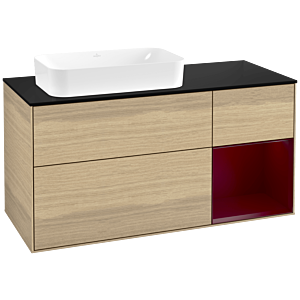 Villeroy und Boch Finion Waschtischunterschrank F692HBPC 120x60,3x50,1cm, Regal rechts Peony, Oak Veneer