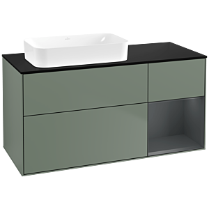 Villeroy and Boch Finion Villeroy and Boch Finion F692HGGM 120x60.3x50.1cm, shelf on the right Midnight Blue Matt Lacquer , Olive Matt Lacquer