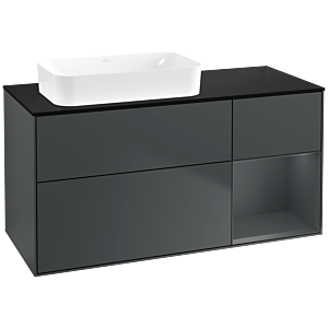 Villeroy und Boch Finion Waschtischunterschrank F692HGHG 120x60,3x50,1cm, Regal rechts Midnight Blue Matt Lacquer, Midnight Blue Matt Lacquer