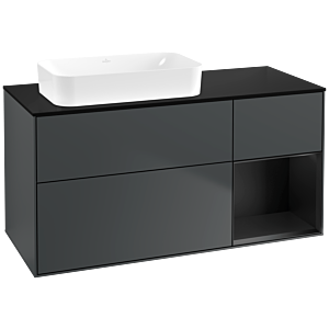 Villeroy and Boch Finion Villeroy and Boch Finion F692PDHG 120x60.3x50.1cm, shelf on the right black matt lacquer, Midnight Blue Matt Lacquer