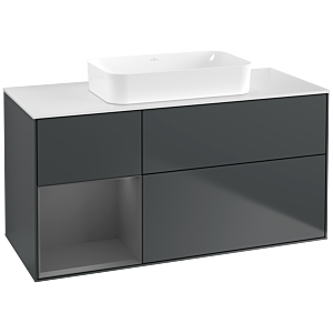 Villeroy and Boch Finion Villeroy and Boch Finion F701GKHG 120x60.3x50.1cm, shelf left anthracite matt, Midnight Blue Matt Lacquer