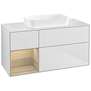 Villeroy and Boch Finion Villeroy and Boch Finion F701PCMT 120x60.3x50.1cm, shelf on the left Oak Veneer , white matt lacquer