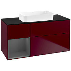 Villeroy et Boch Finion Villeroy et Boch F702GKHB 120x60.3x50.1cm, tablette gauche anthracite mat, Peony Matt