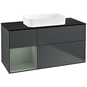 Villeroy and Boch Finion Villeroy and Boch Finion F702GMHG 120x60.3x50.1cm, shelf on the left Olive Matt Lacquer , Midnight Blue Matt Lacquer