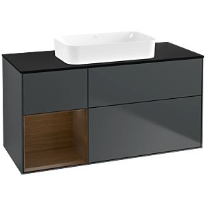 Villeroy and Boch Finion Villeroy and Boch Finion F702GNHG 120x60,3x50,1cm, shelf left Walnut veneer, Midnight Blue Matt Lacquer