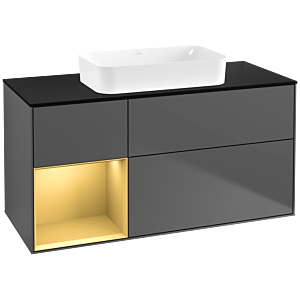 Villeroy et Boch Finion Villeroy et Boch F702HFGK 120x60,3x50,1cm, tablette gauche or mat, anthracite mat
