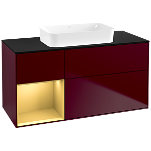 Villeroy et Boch Finion Villeroy et Boch F702HFHB 120x60.3x50.1cm, étagère gauche or mat, Peony Matt