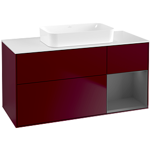 Villeroy und Boch Finion Waschtischunterschrank F711GKHB 120x60,3x50,1cm, Regal rechts Anthracite matt, Peony Matt