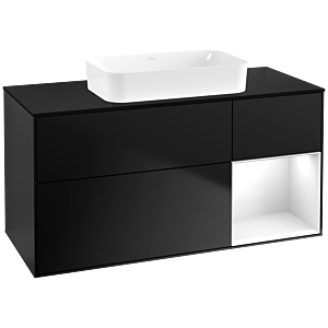 Villeroy and Boch Finion Villeroy and Boch Finion F712GFPD 120x60.3x50.1cm, shelf on the right glossy white lacquer, black matt lacquer