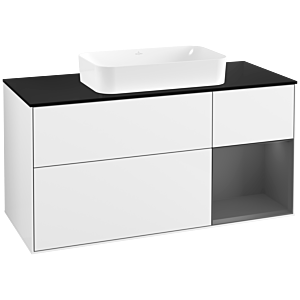 Villeroy and Boch Finion Villeroy and Boch Finion F712GKGF 120x60.3x50.1cm, shelf on the right anthracite matt, Glossy white lacquer