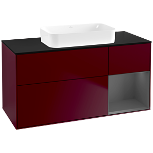 Villeroy und Boch Finion Waschtischunterschrank F712GKHB 120x60,3x50,1cm, Regal rechts Anthracite matt, Peony Matt
