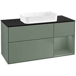 Villeroy und Boch Finion Waschtischunterschrank F712GMGM 120x60,3x50,1cm, Regal rechts Olive Matt Lacquer, Olive Matt Lacquer