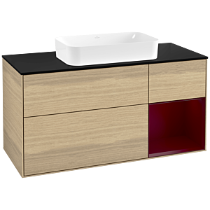Villeroy und Boch Finion Waschtischunterschrank F712HBPC 120x60,3x50,1cm, Regal rechts Peony, Oak Veneer
