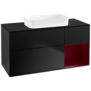 Villeroy et Boch Finion Villeroy et Boch F712HBPD 120x60.3x50.1cm, étagère à droite Peony , laqué noir mat