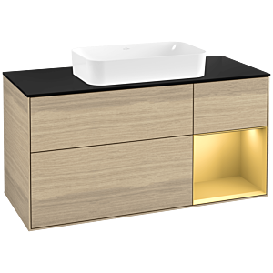 Villeroy and Boch Finion Villeroy and Boch Finion F712HFPC 120x60.3x50.1cm, shelf right gold matt, Oak Veneer