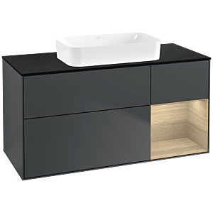 Villeroy et Boch Finion Villeroy et Boch F712PCHG 120x60.3x50.1cm, étagère à droite Oak Veneer , Midnight Blue Matt Lacquer