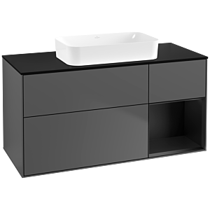 Villeroy and Boch Finion Villeroy and Boch Finion F712PDGK 120x60.3x50.1cm, shelf on the right black matt lacquer, anthracite matt