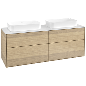 Villeroy und Boch Finion Waschtischunterschrank F72100PC 160x60,3x50,1cm, Glass White Matt, Oak Veneer