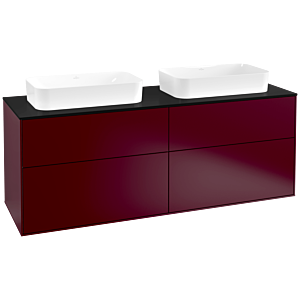Villeroy et Boch Finion F72200HB 160x60.3x50.1cm, verre noir mat, Peony Matt