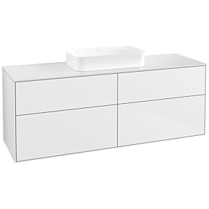 Villeroy und Boch Finion Waschtischunterschrank F73100GF 160x60,3x50,1cm, Glass White Matt, Glossy white lacquer